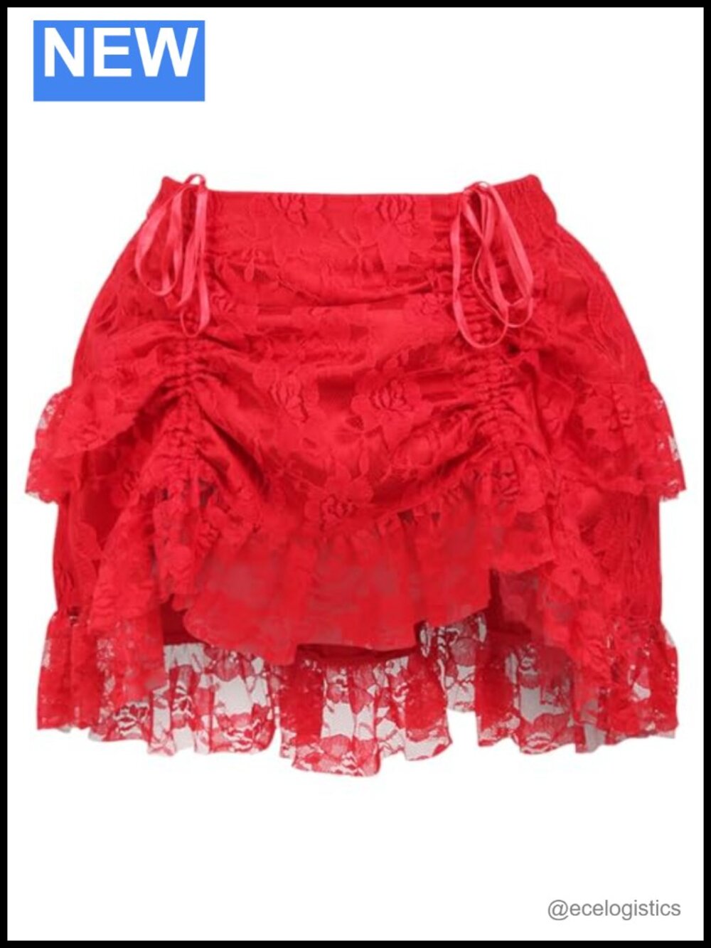 Lace Ruched Bustle Mini Skirt Exotic Dance Costume
